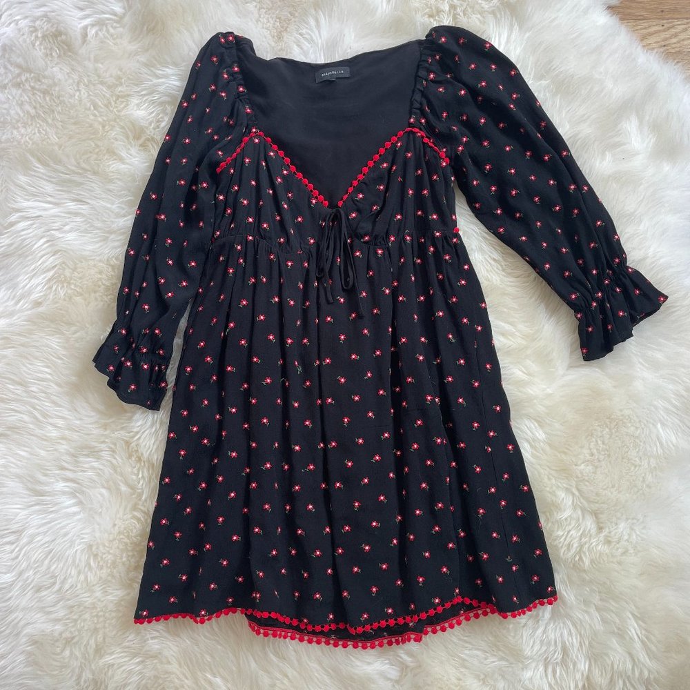 Majorelle Long-Sleeve Floral Dress